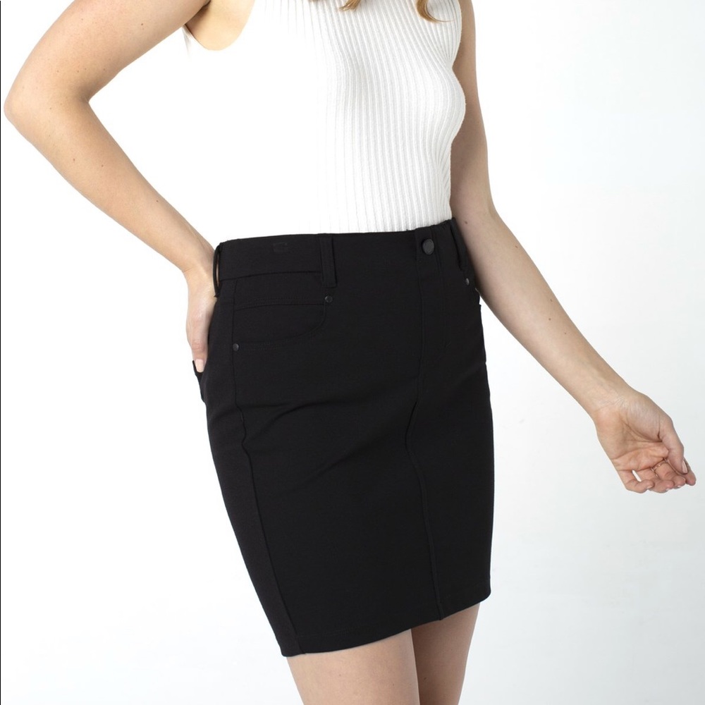 Liverpool Black Gia Pull-On Pencil Skirt 12
